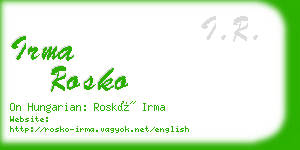 irma rosko business card